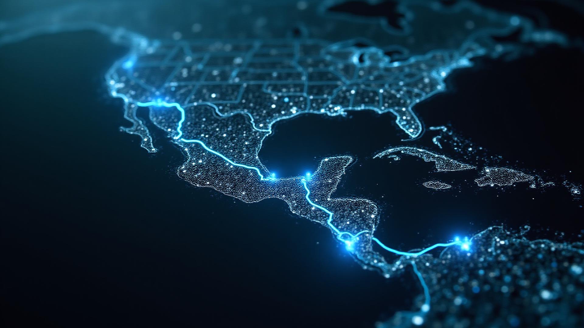 Strategic logistics map showing trade lanes between US and Mexico